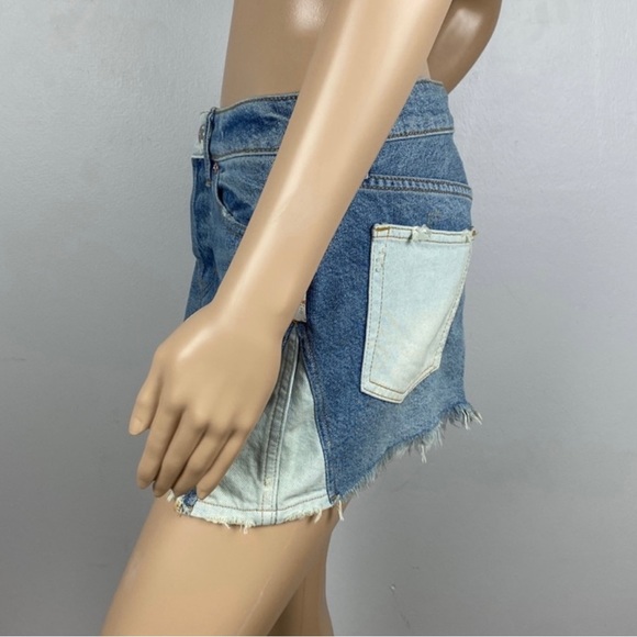NEW FREE PEOPLE REVOLVE DENIM MINI SKIRT - Picture 4 of 7
